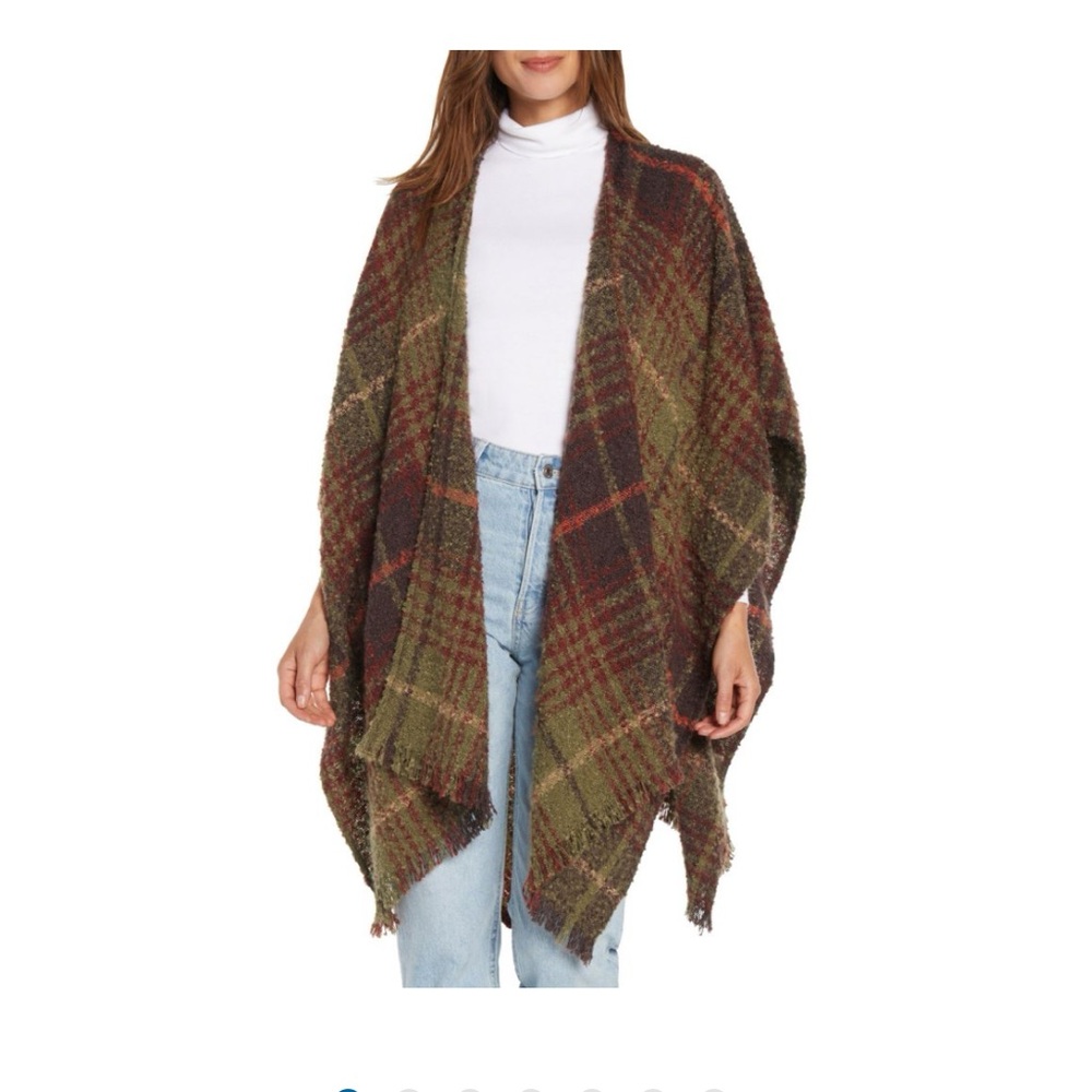 Woolrich Multicolor Plaid Poncho